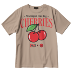 "Michigan Has Big Cherries" T-Shirt Sand 2Xlarge