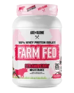 FARM FED Whey Protein Isolate Strawberry Milkshake